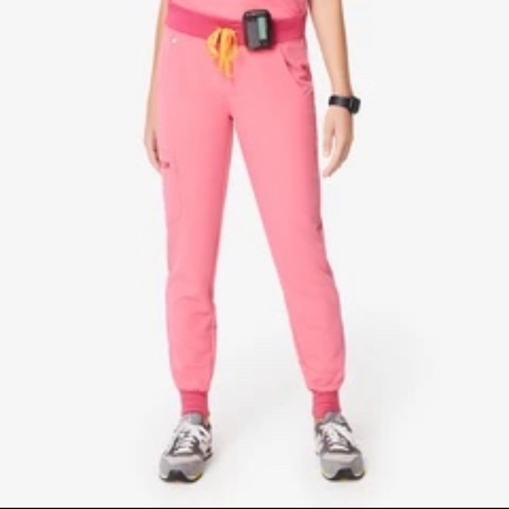 FIGS Neon Pink Zamora Jogger Scrub Pants